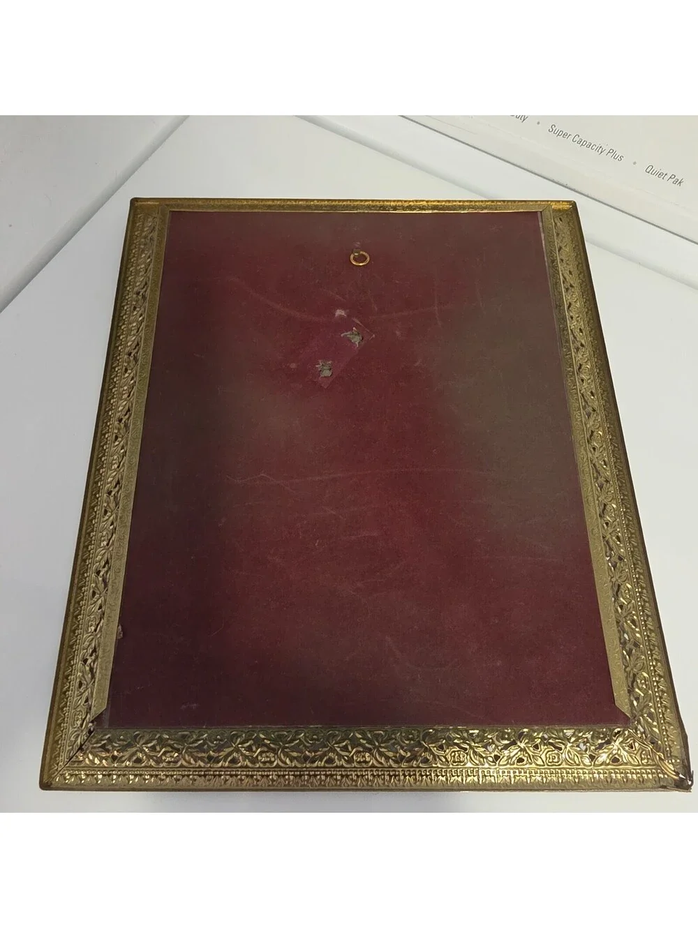 Vtg Filigree Antique Gold Tone Metal Brass Picture Photo Frame 8X10” Glass
